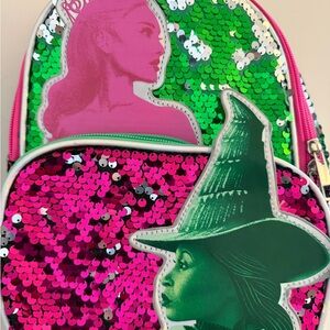 Wicked 9” Mini Backpack Glinda Elphaba 3D Shiny Sequin School Bag Purse‎